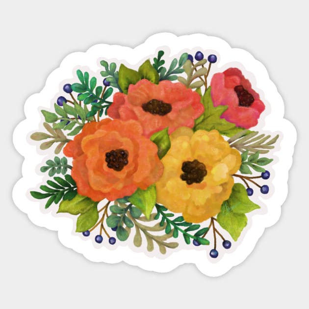 Pretty Flowers in Fall Colors | Cherie's Art(c)2020 Sticker by CheriesArt